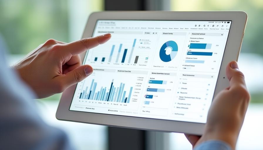 Dashboard de Business Intelligence simplificado e intuitivo en una tablet